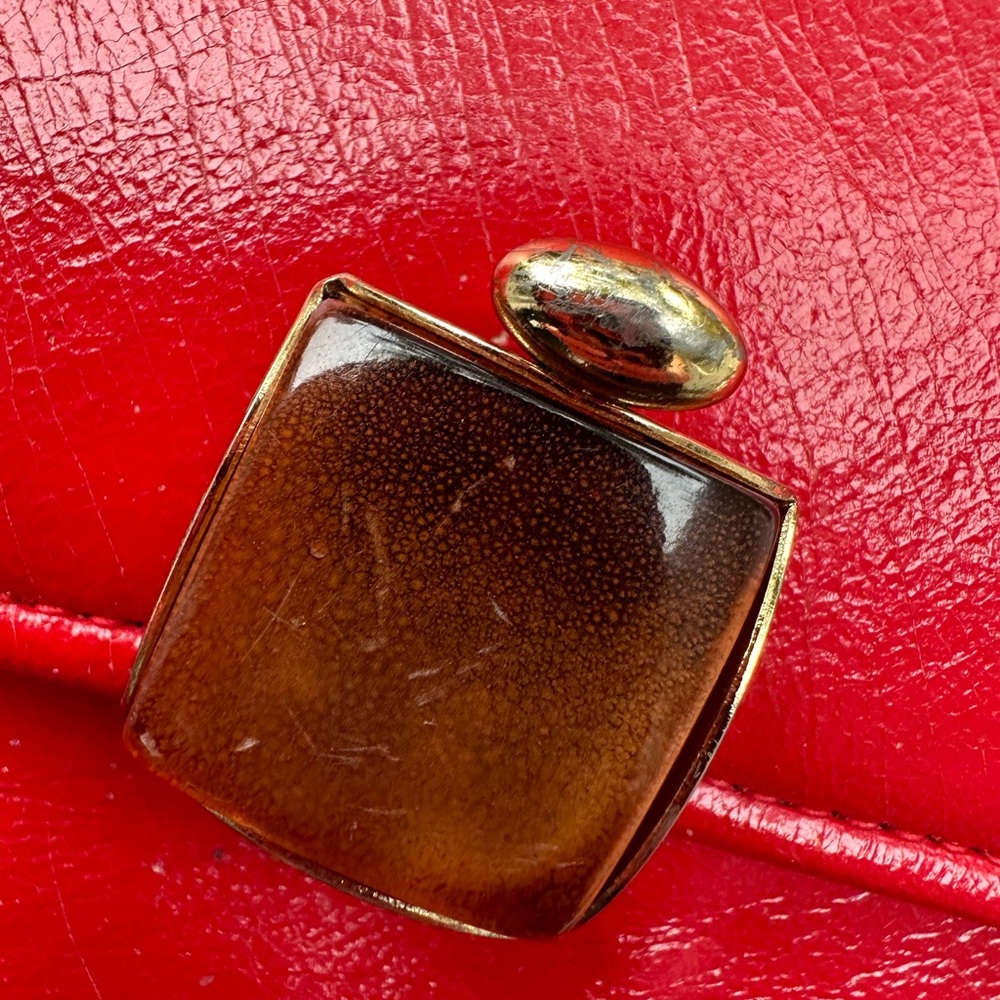 Red Leather Flap Envelope Bag by Shirl Miller Vintage‎ - Picture 3 of 7